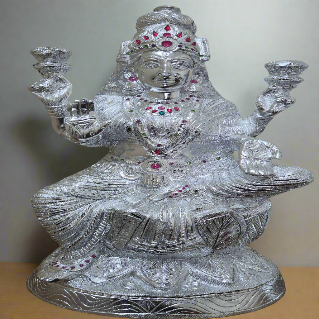 White Metal Laxmi & Ganesha