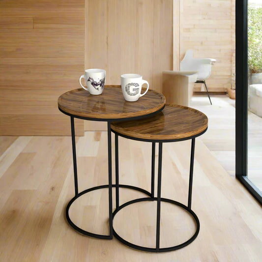 Urban Elegance Sheesham Wood Nesting Table