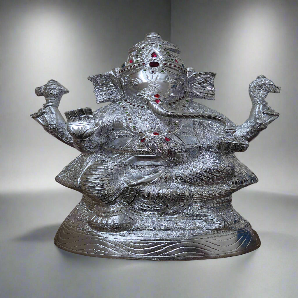 White Metal Laxmi & Ganesha