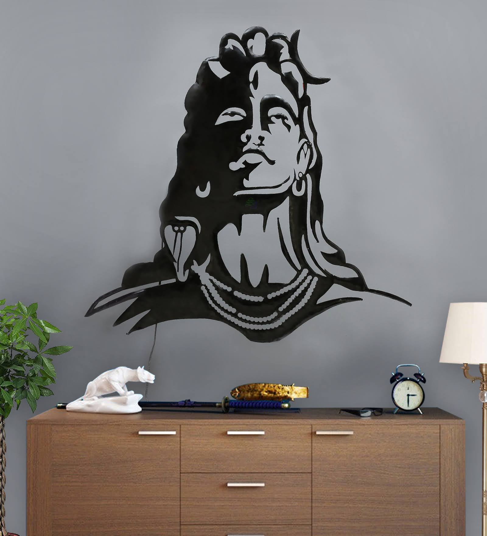 Lord Adiyogi Shiva statue with integrated lighting, ideal for spiritual and meditation décor