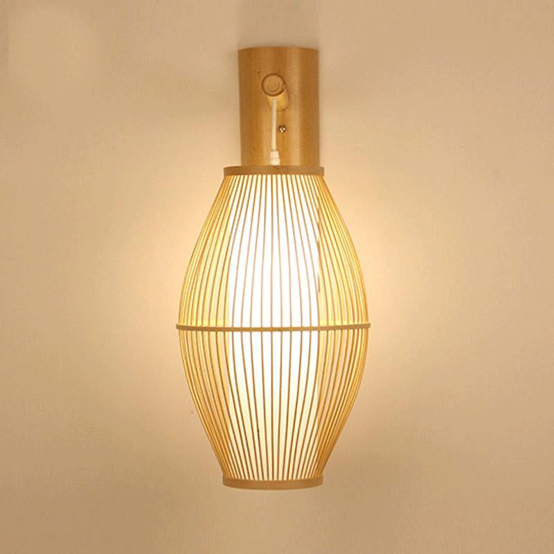 Handcrafted Conical Bamboo Shade Hanging Lamp – Rustic Boho Lighting
