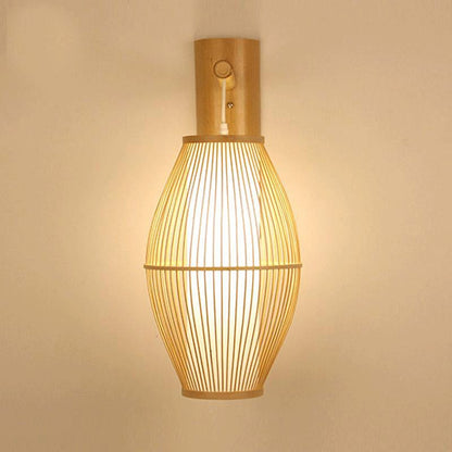 Handcrafted Conical Bamboo Shade Hanging Lamp – Rustic Boho Lighting