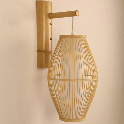 Handcrafted Conical Bamboo Shade Hanging Lamp – Rustic Boho Lighting