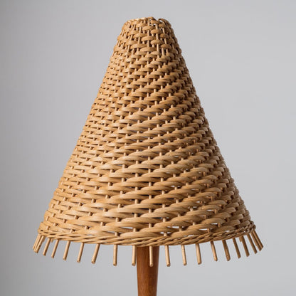 Conical Bamboo Shade Table Lamp – Handcrafted Bedside Lighting