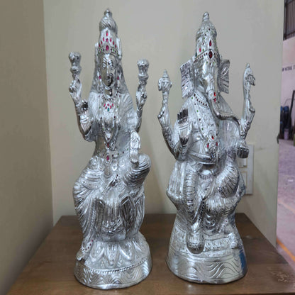 White Metal Laxmi & Ganesha