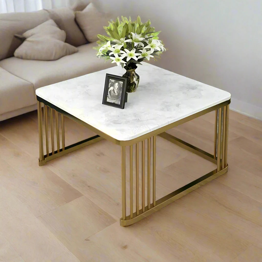 Modern square table set of 2, minimalist and versatile for various home decor styles